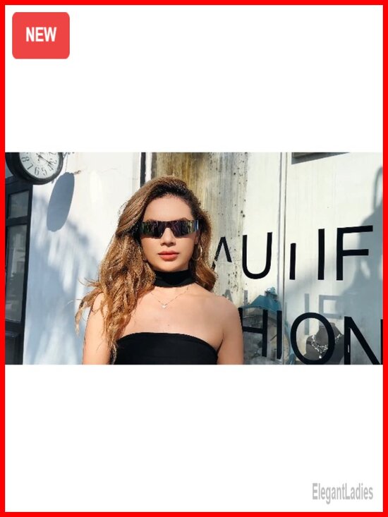 Futuristic Shield Sunglasses Rimless One Piece Goggles UV400